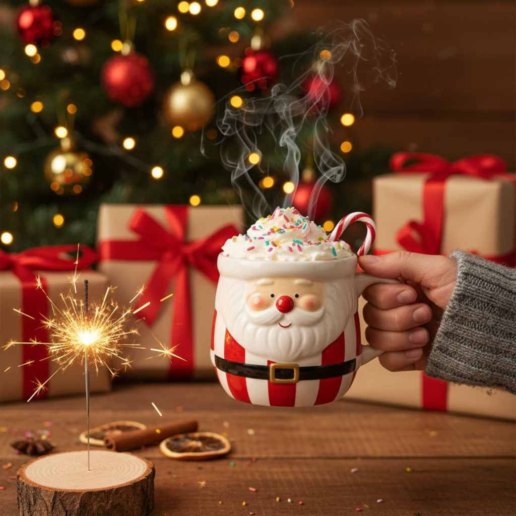 Handmade Christmas Santa Mug - Festive Holiday Coffee Mug