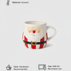 Handmade Christmas Santa Mug - Festive Holiday Coffee Mug