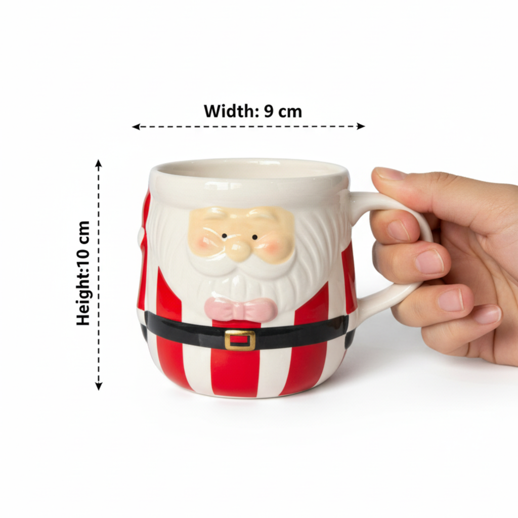 Handmade Christmas Santa Mug - Festive Holiday Coffee Mug
