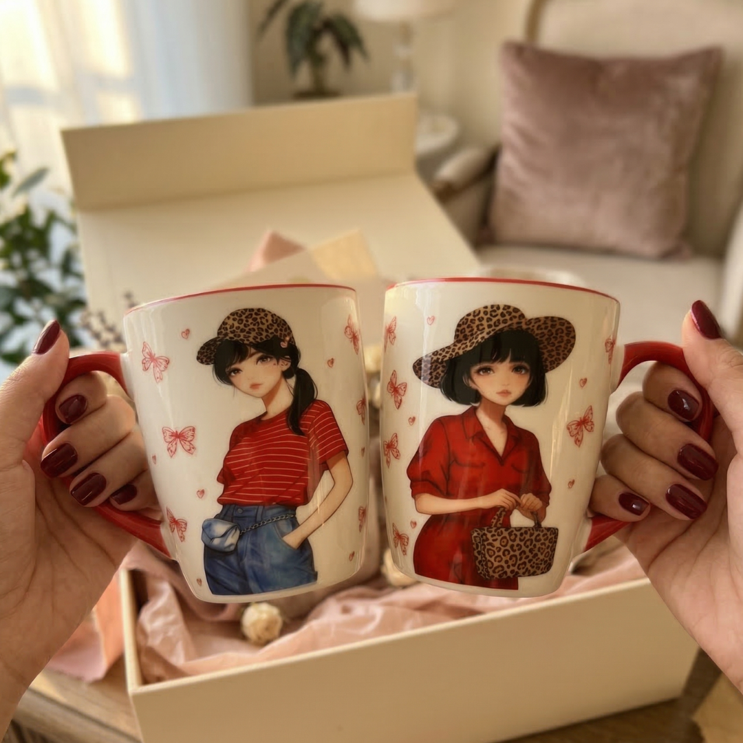 Premium Ceramic Mug Bundle – Set of 2 (330ml) | Multiple Designs