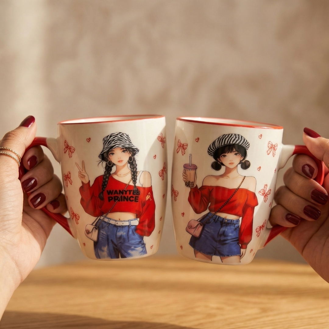 Premium Ceramic Mug Bundle – Set of 2 (330ml) | Multiple Designs