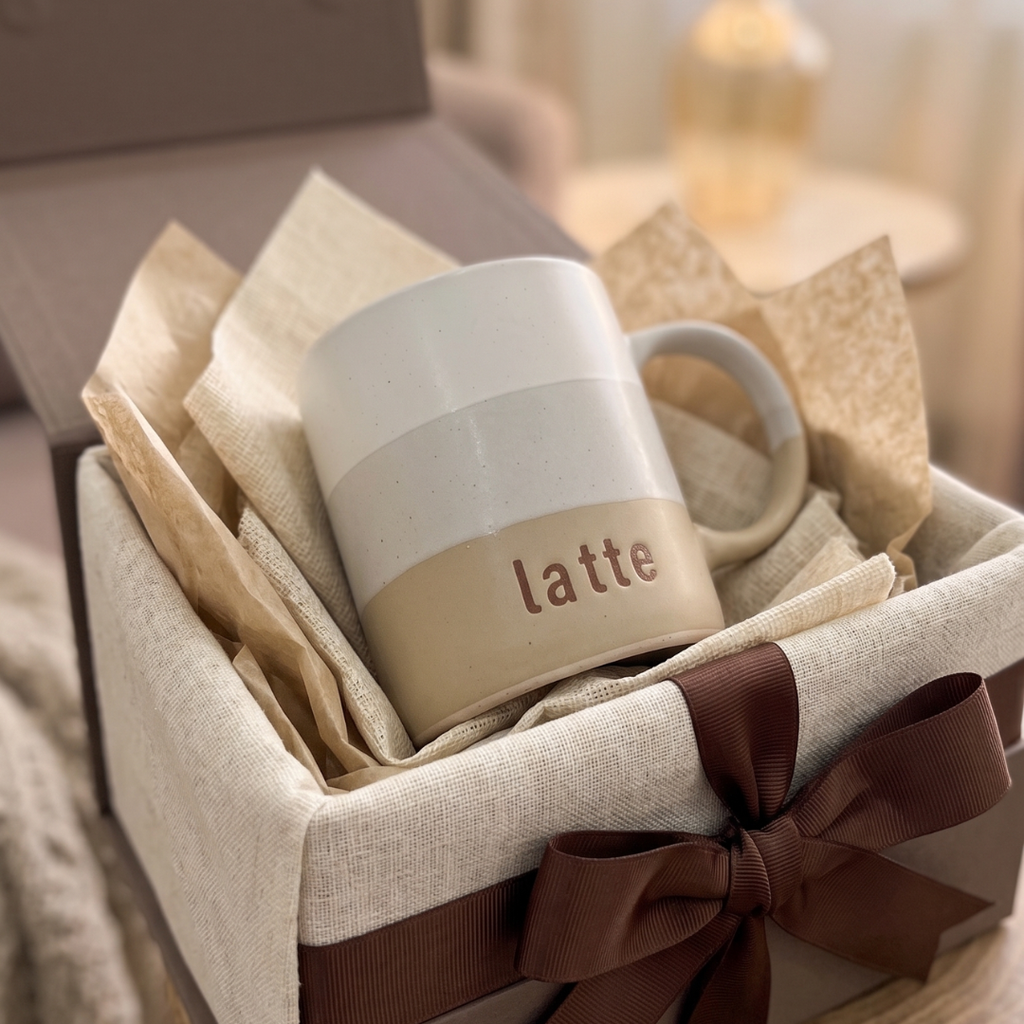 Beige Latte Ceramic Mug 440ml – Minimal Coffee Design