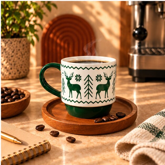 Nordic Reindeer Christmas Mug – 310ml - ceramic mug, view 4 of 4
