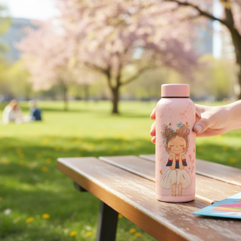 Pink Pretty Girl Bottle - Stylish Water Bottle for Girls