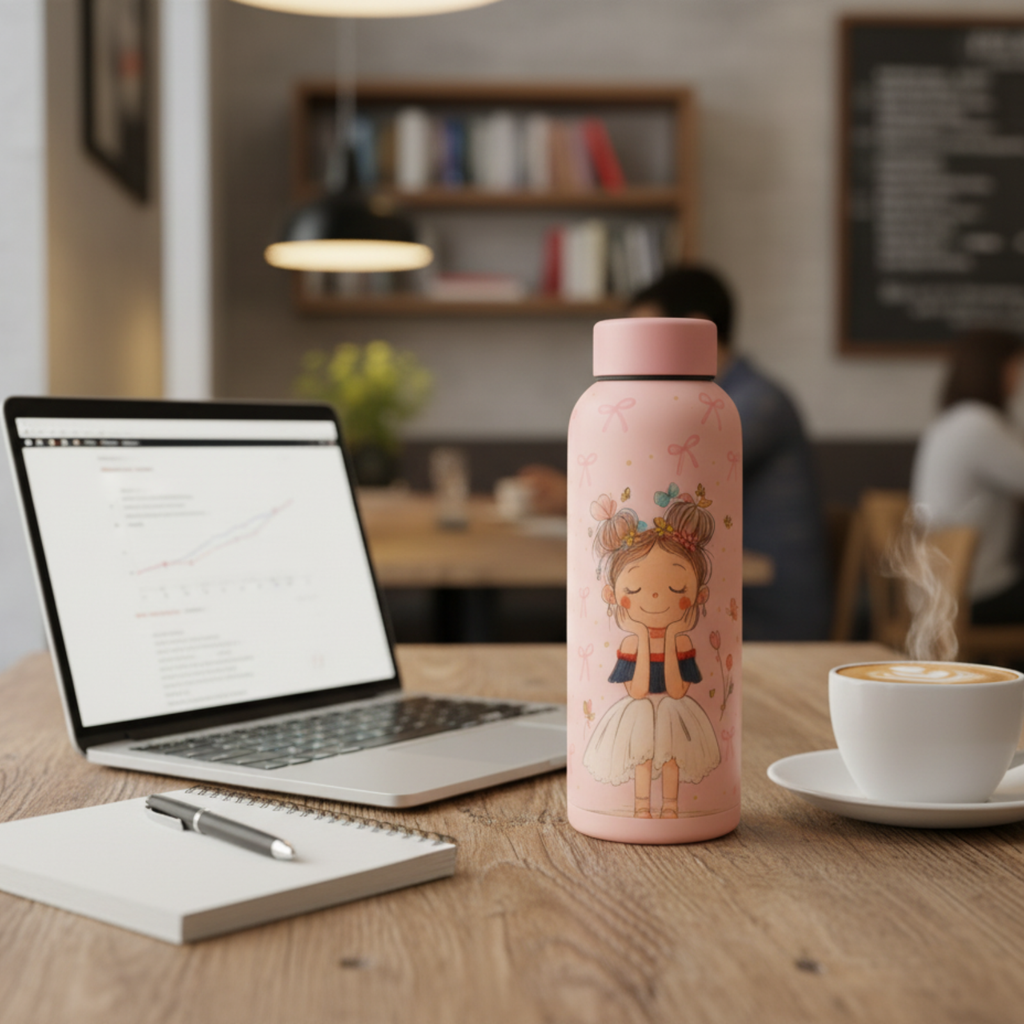 Pink Pretty Girl Bottle - Stylish Water Bottle for Girls