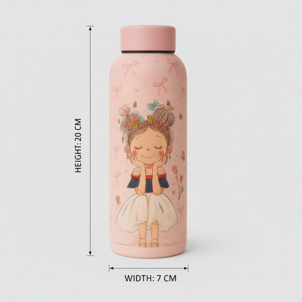 Pink Pretty Girl Bottle - Stylish Water Bottle for Girls