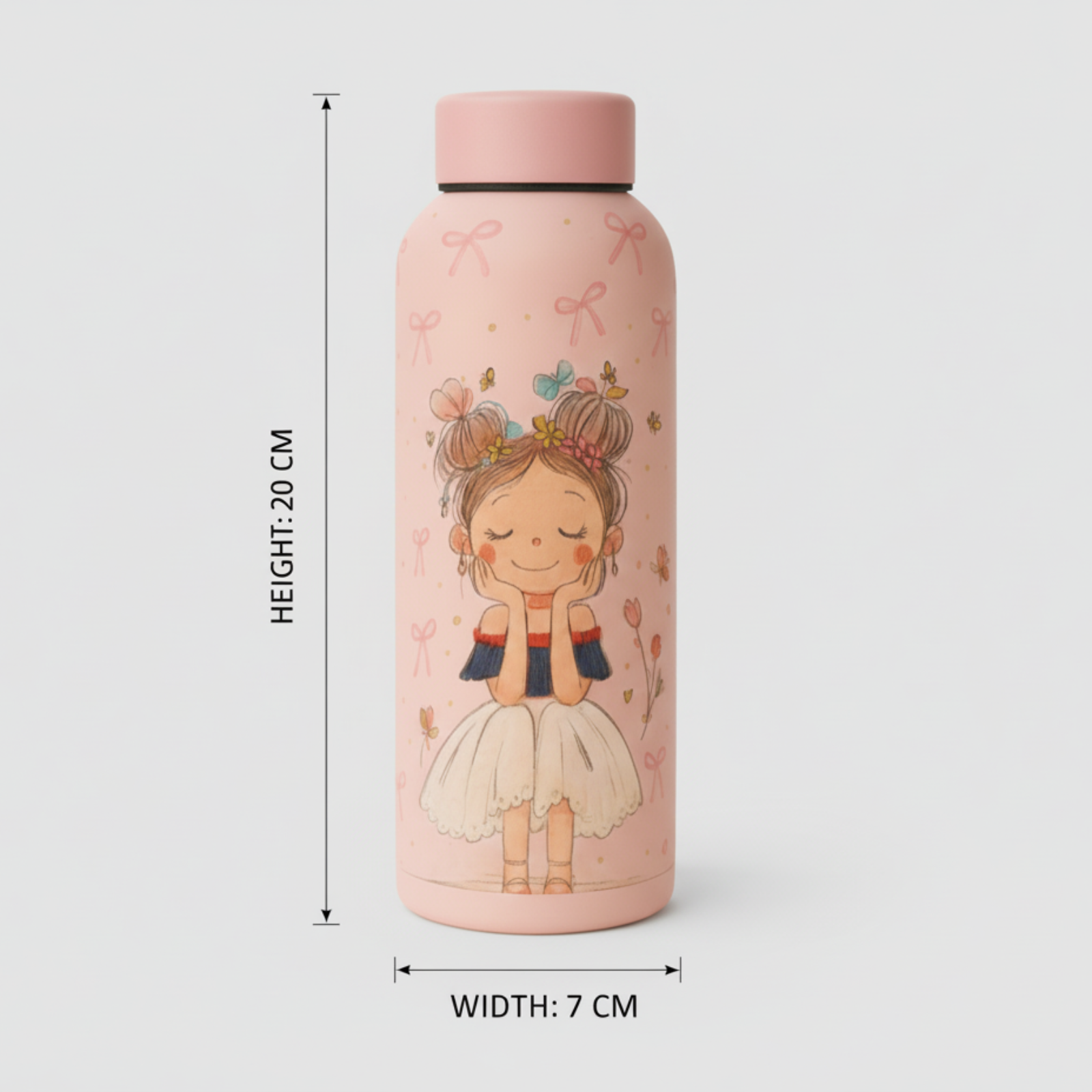 Pink Pretty Girl Bottle - Stylish Water Bottle for Girls