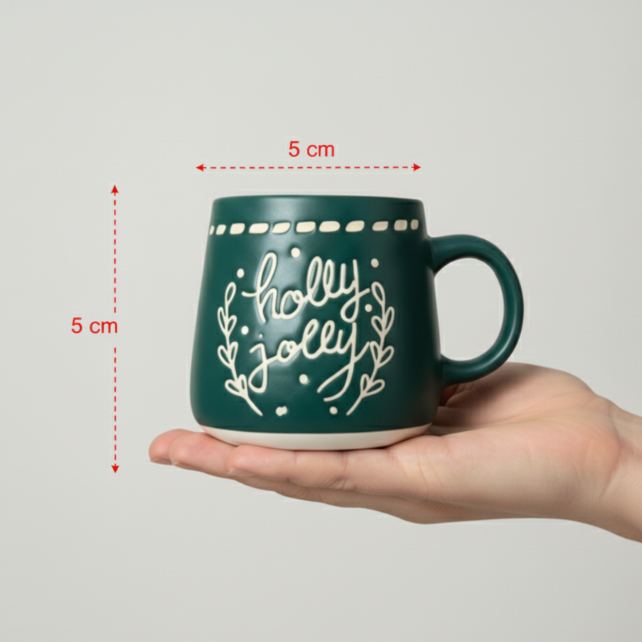 HandMade Mini Coffee Holly Jolly Cup  - Festive Christmas Coffee Cip