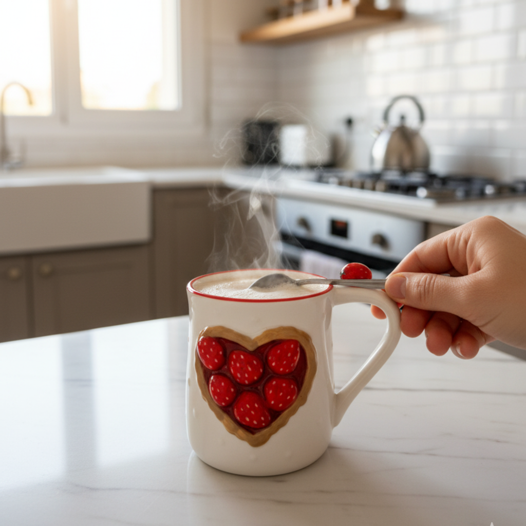 Strawberry Cozy Large Mug - Cute Oversized Coffee Mug
