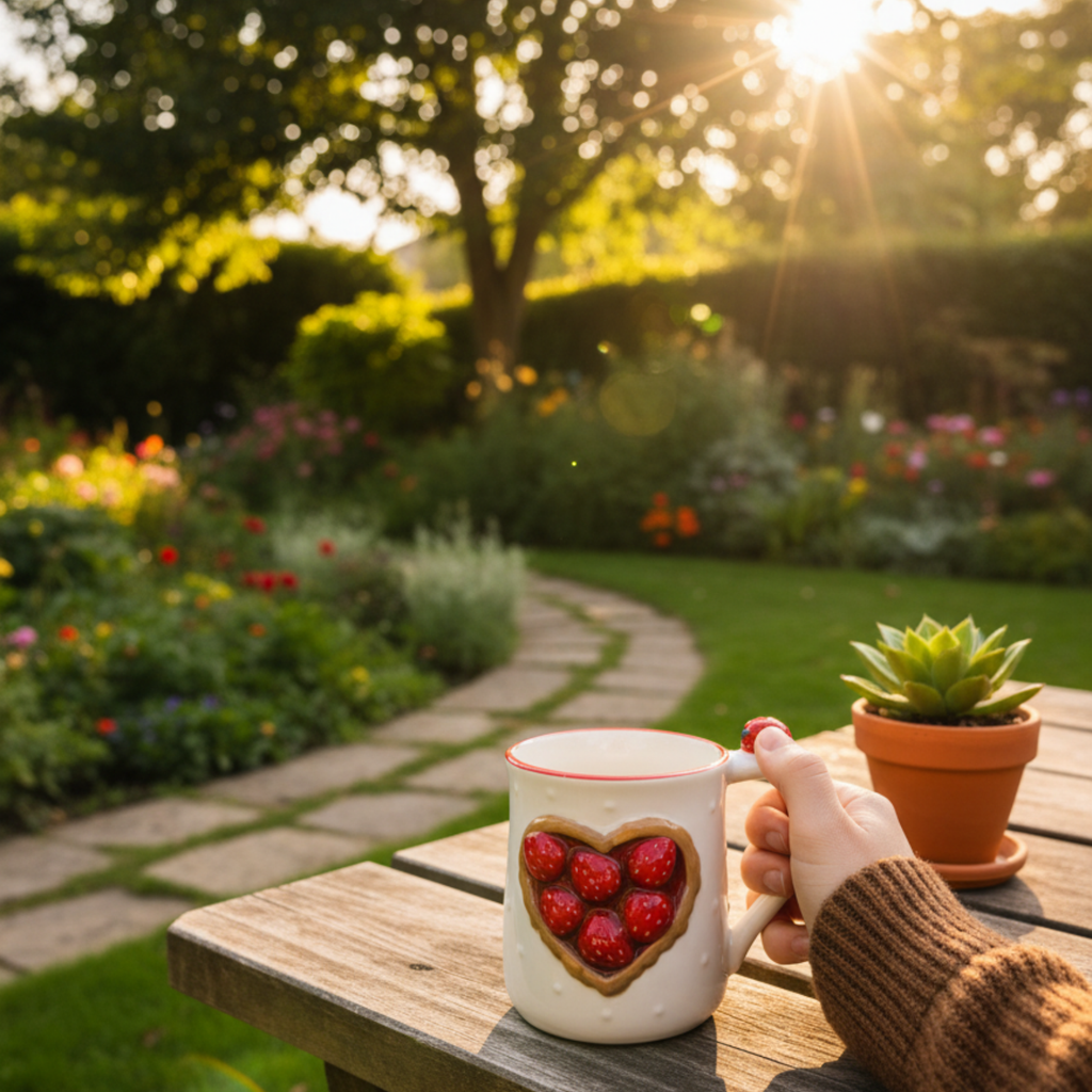 Strawberry Cozy Large Mug - Cute Oversized Coffee Mug