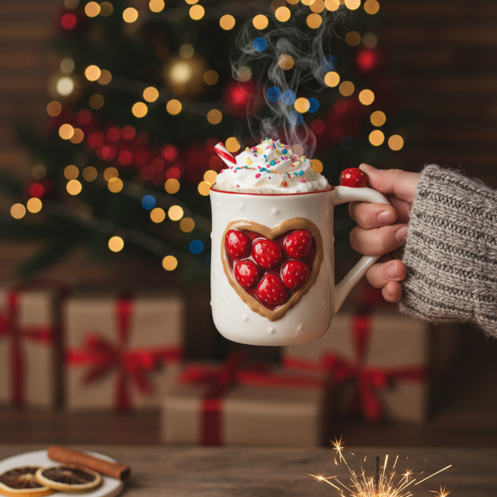 Strawberry Cozy Large Mug - Cute Oversized Coffee Mug