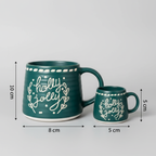 Handmade Holly Jolly Mug Set - Festive Ceramic Drinkware Collection